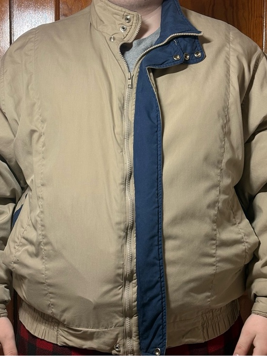 Saddlebrook Other - Men's Two-Tone Bomber Jacket in Beige with Navy Trim